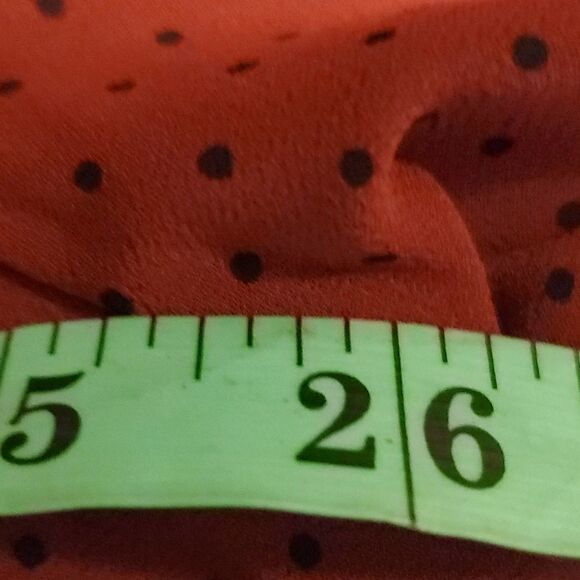 Signature Collection womens 2X red & black polka dot sheer button down b… - Picture 6 of 8
